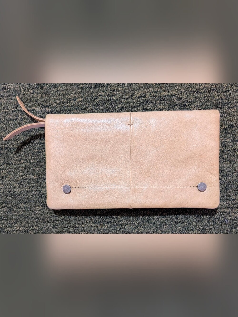 Latico Terry Beige Solid Clutch Wallet Magnetic Closure Zip Pocket Folding
